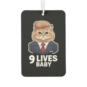 Cat Trump 9 Lives Baby Car Air Freshener