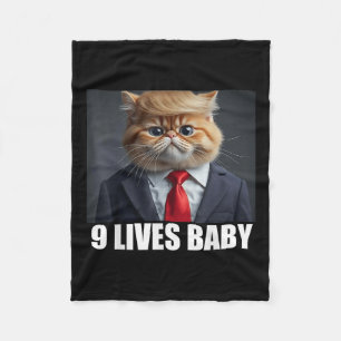 Cat Trump 9 Lives Baby Fleece Blanket