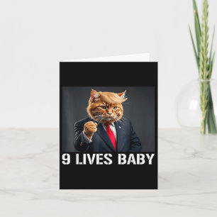 Cat Trump 9 Lives Baby Funny Cat With Trump Hair  Card