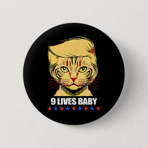 Cat Trump 9 Lives Baby Kamala Harris For President 6 Cm Round Badge