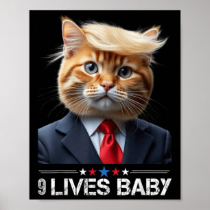 Cat Trump 9 Lives Baby  Poster