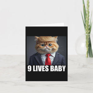 Cat Trump 9 Lives Baby Trump 2024 Win Victory Winn Card