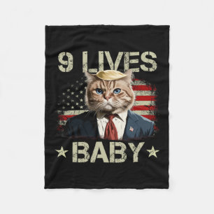Cat Trump 9 Lives Baby Trump 2024 Win Victory Winn Fleece Blanket