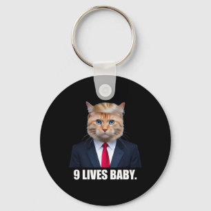 Cat Trump 9 Lives Baby Trump 2024 Win Victory Winn Key Ring