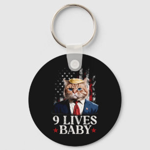 Cat Trump 9 Lives Baby Trump 2024 Win Victory Winn Key Ring