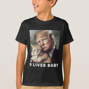 Cat Trump 9 Lives Baby Trump 2024 Win Victory Winn T-Shirt