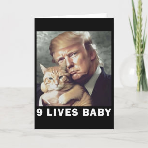 Cat Trump 9 Lives By Trump 2024 Win Victory Winner Card