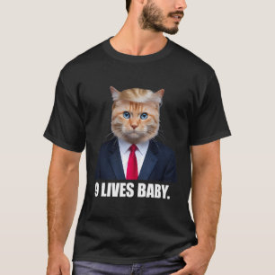 Cat Trump 9 Lives By Trump 2024 Win Victory Winner T-Shirt