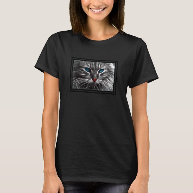 Cat TShirt Sketch Hand Drawn Cute (Front)