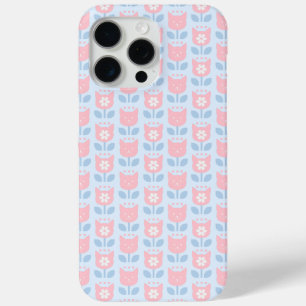 Cat Tulips Pattern iPhone 15 Pro Max Case