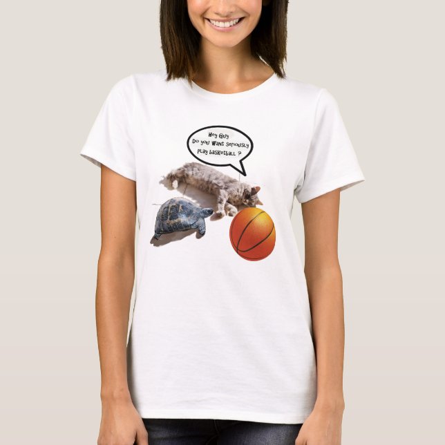 CAT TURTLE AND BASKETBALL T-Shirt (Front)
