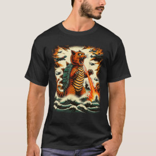 Cat Turtle Monster Kaiju Japanese Monster Funny An T-Shirt