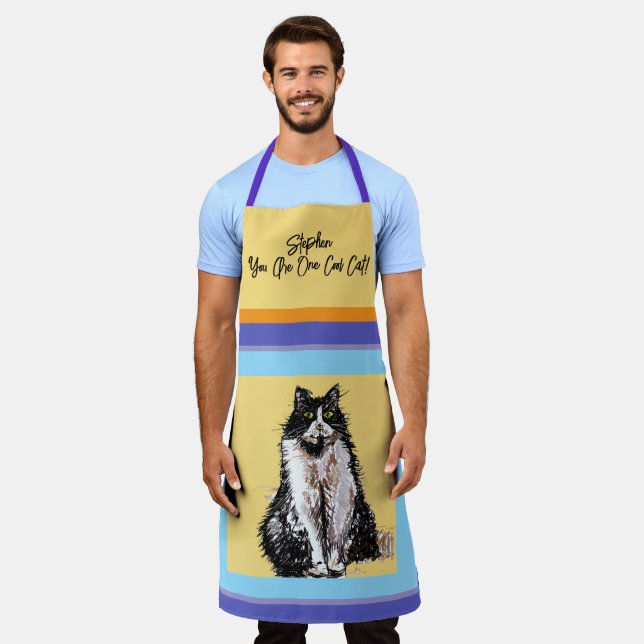 Cat Tuxedo Pastel Cats Womens Pastel Colors Apron (Worn)