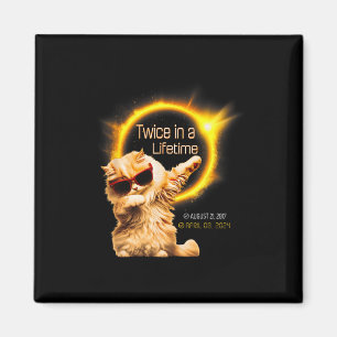 Cat Twice In Lifetime Solar Eclipse April 04.08.24 Magnet