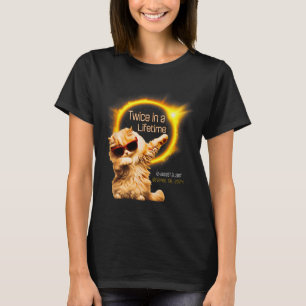 Cat Twice In Lifetime Solar Eclipse April 04.08.24 T-Shirt