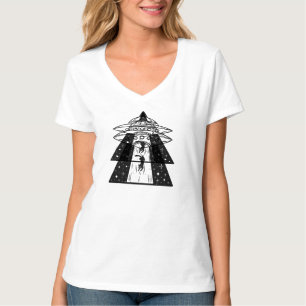 Cat UFO Abduction, Funny UFO Design, Retro Alien  T-Shirt