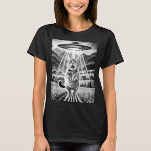 Cat Ufo Alien Abduction Funny Graphic Tees Men Wom