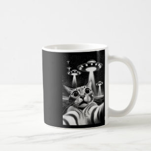 Cat Ufo _ Funny Invasion Meme Retro Alien Cat Ufo Coffee Mug