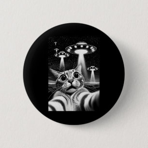 Cat Ufo Funny Invasion Meme Retro Alien Cat Ufo Se 6 Cm Round Badge