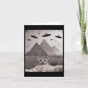 Cat Ufo Meme - Funny Cat Selfie With Ufos  Card