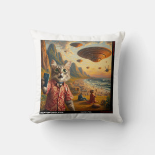 Cat UFO Selfie: Gift From The Kitten #06 Cushion