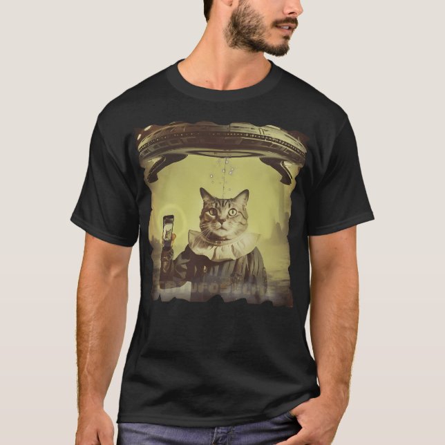 Cat Ufo Selfie Invasion T-Shirt (Front)
