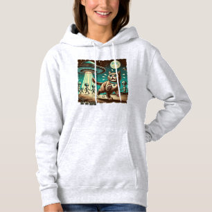 Cat UFO Selfie: Vintage Invasion (Women's Hoodie) Hoodie