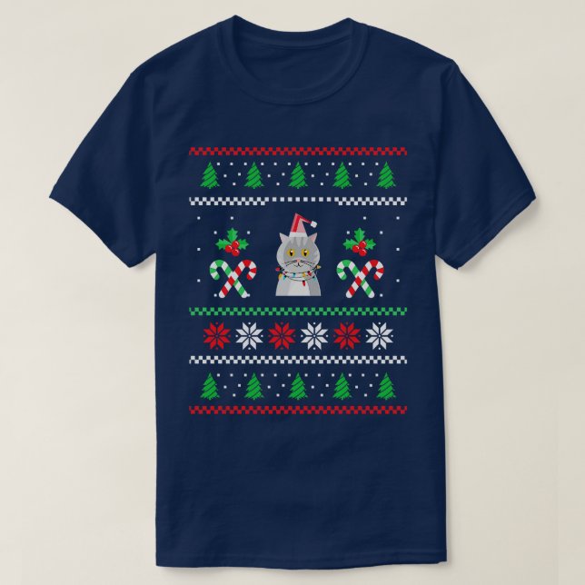 Cat Ugly Christmas 2 T-Shirt (Design Front)