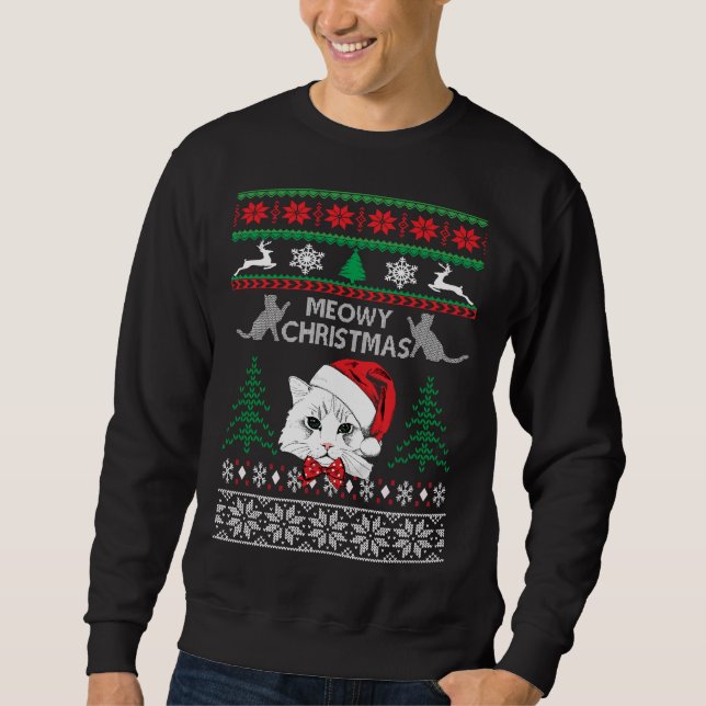 Cat Ugly Christmas Gifts Sweatshirt (Front)