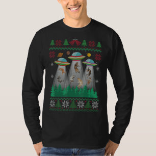 Cat Ugly Christmas Sweater Alien Ufo Cat Abduction