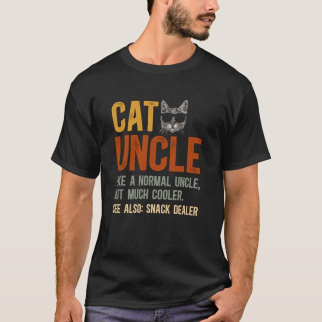 Cat Uncle Definition Cat Lover Uncle Cat Long Slee T-Shirt (Front)