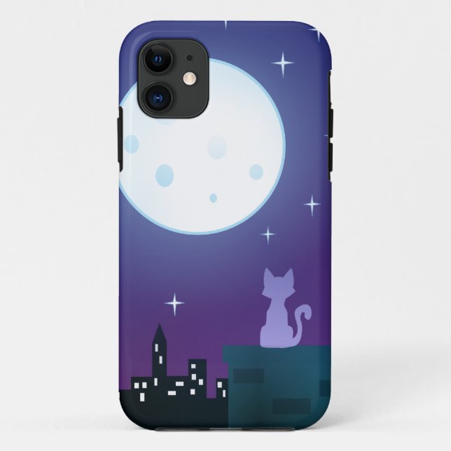 Cat Under the Moonlight Case-Mate iPhone Case (Back)