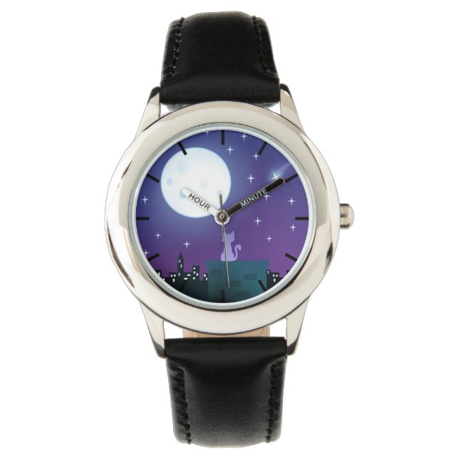 Cat Under The Moonlight Watch (Front)