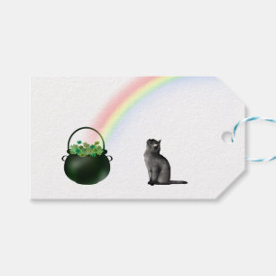 Cat Under the Rainbow St. Patricks Day Gift Tag