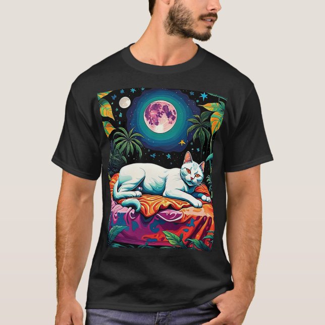 Cat under the stars 3 T-Shirt (Front)