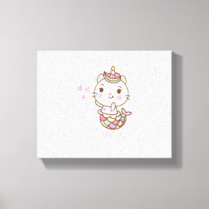 Cat Unicorn shirt - Unicat Mermaid Cat I believe i Canvas Print