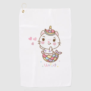 Cat Unicorn shirt - Unicat Mermaid Cat I believe i Golf Towel