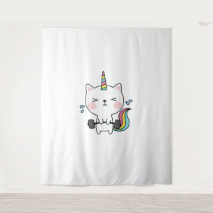 Cat Unicorn T Shirt Workout Gym Rainbow Caticorn C Tapestry