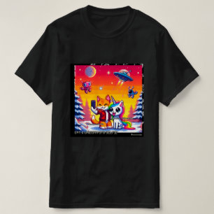 Cat & Unicorn UFO Selfie: Big Meeting #3 T-Shirt