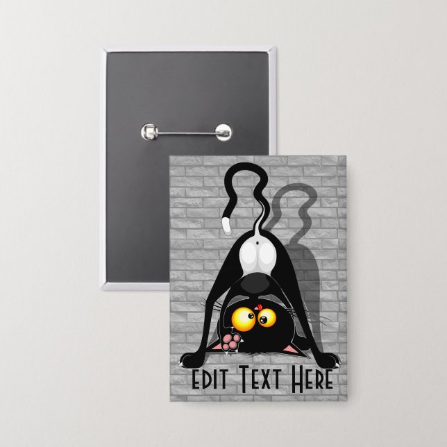 Cat Upside Down Funny Cartoon Character (Front/Back)