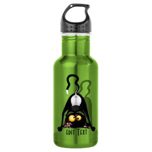Cat Upside Down Funny Cartoon Character 532 Ml Water Bottle