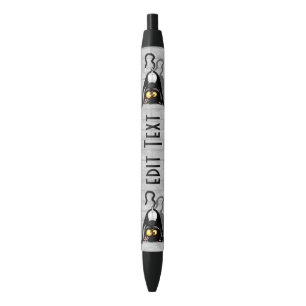 Cat Upside Down Funny Cartoon Character Black Ink Pen