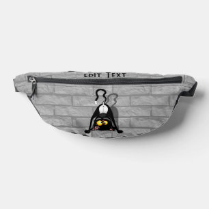 Cat Upside Down Funny Cartoon Character Bum Bags