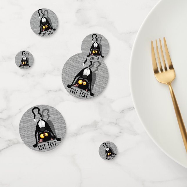 Cat Upside Down Funny Cartoon Character Confetti (Group)