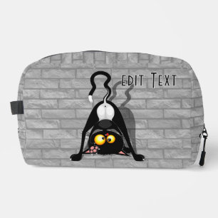 Cat Upside Down Funny Cartoon Character Dopp Kit