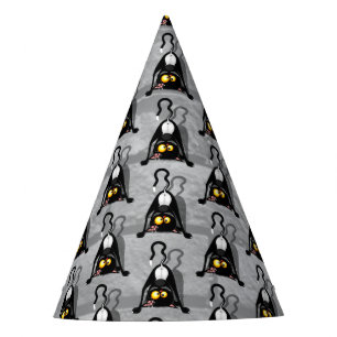 Cat Upside Down Funny Cartoon Character Party Hat