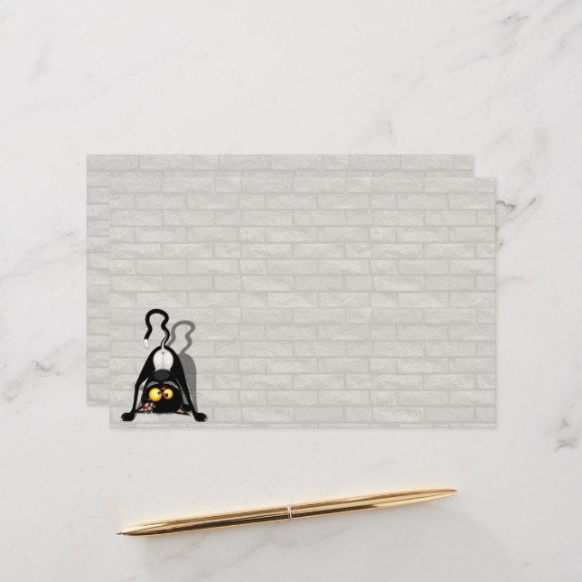 Cat Upside Down Funny Cartoon Character Stationery (Front/Back In Situ)