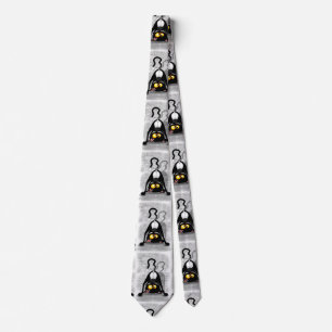 Cat Upside Down Funny Cartoon Character Tie