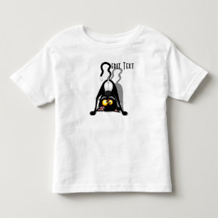 Cat Upside Down Funny Cartoon Character Toddler T-Shirt