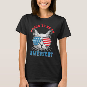 Cat Us Flag Sunglasses Proud To Be An Americat For T-Shirt